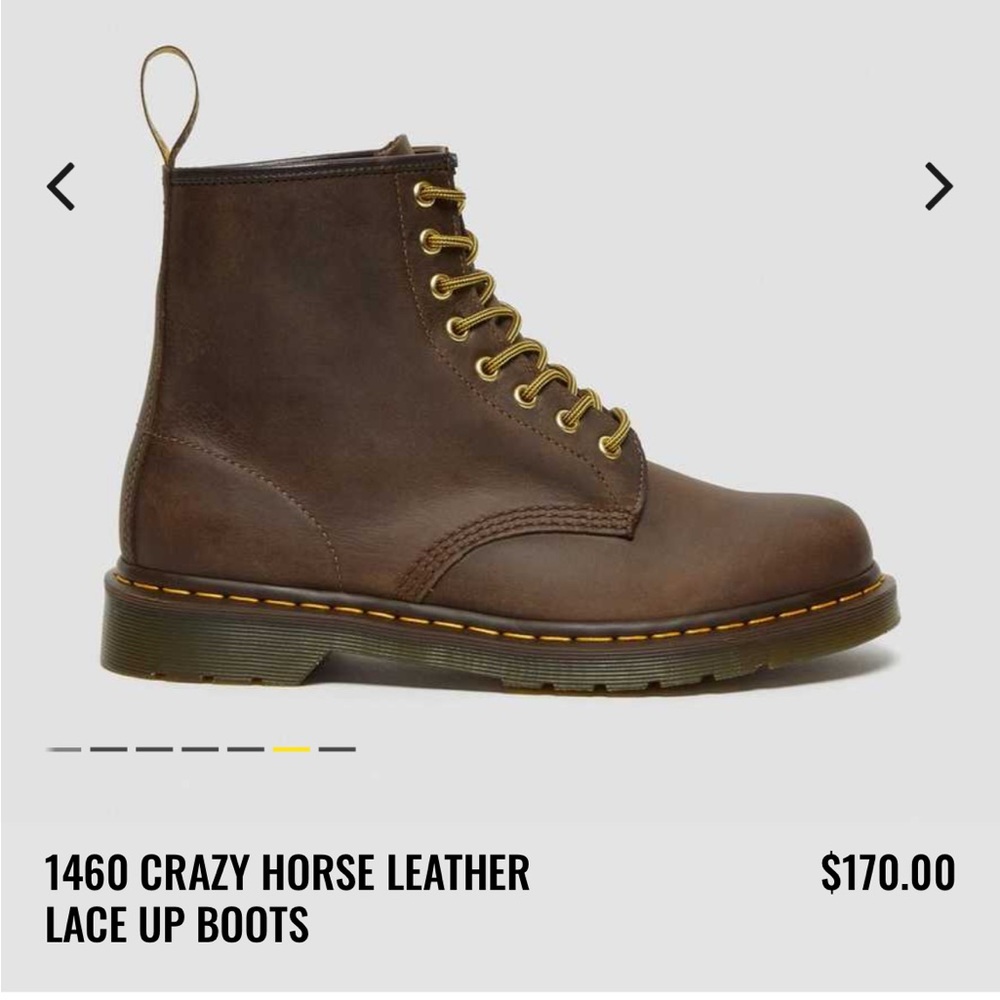 Dr. Martens 1460 Crazy Horse Leather Lace up Boots